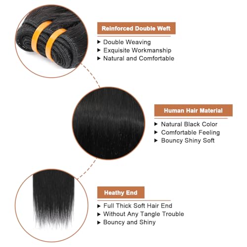Black 18 Inch Burmese Virgin Human Hair Bundle - Straight, Full Ends, Can Be Dyed & Restyled