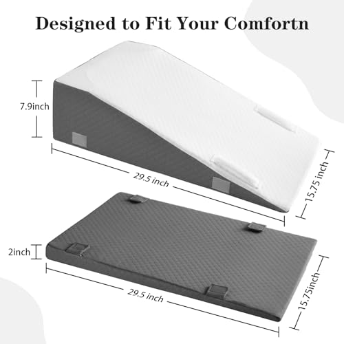 Hapiclody Double Leg Elevation Pillow for Post-Surgery Recovery, Adjustable Support