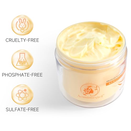 Collagen Hair Mask for Dry Damaged Hair 16.9 oz - Deep Conditioner & Frizz Control - Aomimegel