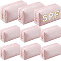 Sanwuta 9 Pcs Makeup Bags Bulk Rose Gold Travel Cosmetic Organizer