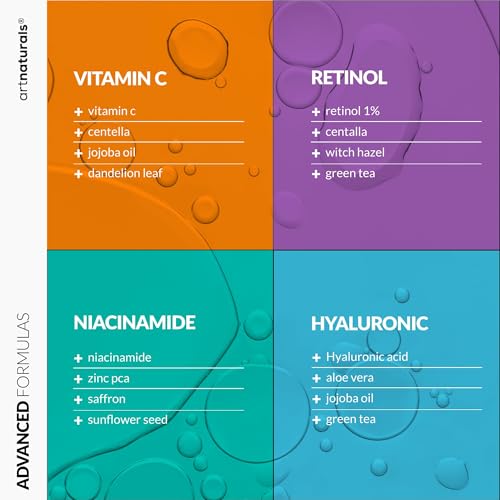 Vitamin C Serum Set with Retinol Hyaluronic Acid Niacinamide Anti-Aging Skin Care