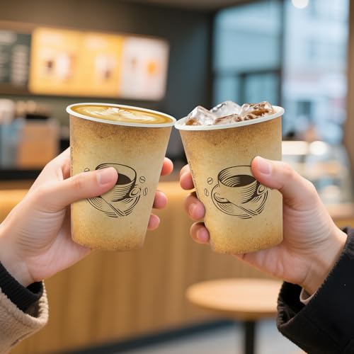 Clawsoff 12OZ-1000 Disposable Coffee Cups 1000 Pack - Hot Paper Cups