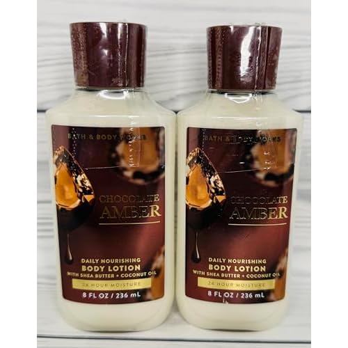Bath & Body Works Chocolate Amber Body Lotion 8 Ounces Each Pack of 2
