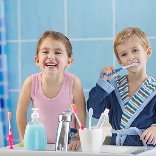 Bulk Kids Disposable Toothbrushes - 100 Pack, Soft Bristles, Cartoon Animal Design