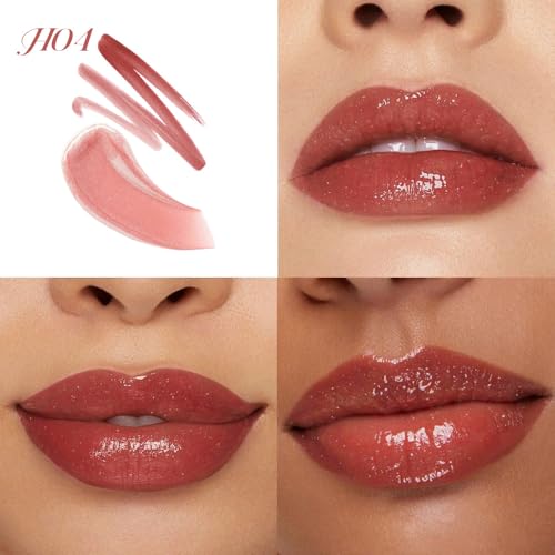 evpct ?Antique Rose Matte Liquid Lipstick Marker Pen Lip Liner Set with Glitter Lip Oil, 2in1 Lipgloss Lipstick Long Lasting Waterproof for Women, Longwear Lips Stain 24hr Original Smudge Proof labial