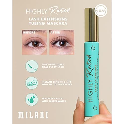 Milani Highly Rated Lash Extensions Tubing Mascara for Added Length and Lift + Keep It Full Maxxx Balmshell Lip Plumping Balm - Balmshell + Make It Last Original - Natural Finish Setting Spray 3-in-1