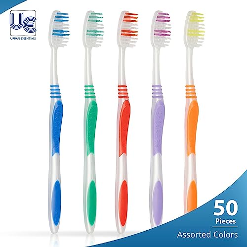 Bulk Individually Wrapped Toothbrushes with Covers - 50 Pack, Soft Bristles, Travel & Hotel Use