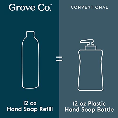 Grove Co. Free & Clear Foaming Hand Soap Refill & Reusable Glass Dispenser Kit, 12 Fl Oz