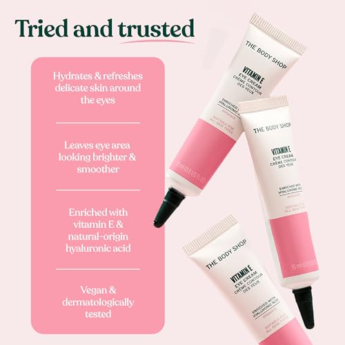 Vitamin E Eye Cream for All Skin Types - Vegan Hydrating 0.5 Fl Oz