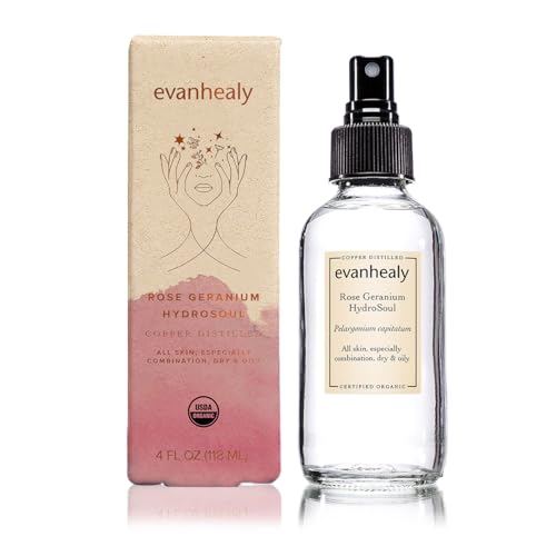 Organic Rose Geranium Facial Toner - Balancing Astringent Hydrosol for All Skin Types