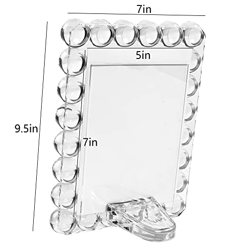 DONOUCLS 5x7 Inch Crystal Picture Frame Wedding Tabletop Display with Gift Box - Clear