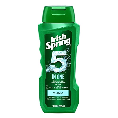 Irish Spring 5-in-1 Men’s Body Wash & Shampoo Set, 4 x 20 oz - All-in-One Personal Care