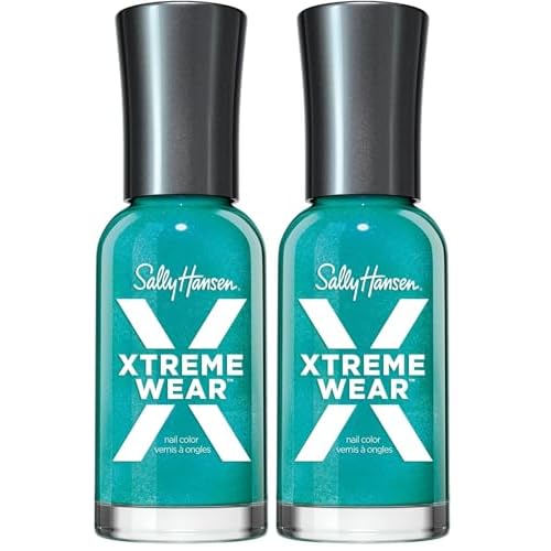 Sally Hansen Xtreme Wear Nail Polish, Streak-Free, Shiny Finish, Long-Lasting Nail Color, Jazzy Jade, 0.12 fl oz (Pack of 2)
