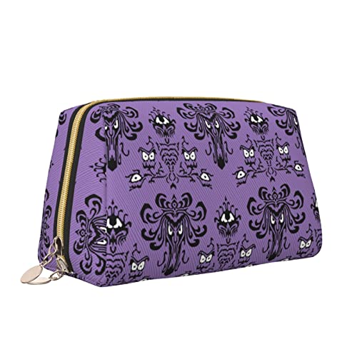 Haunted the Mansion Cute Small Makeup Bag Leather Women Travel Toiletry Pouch Cosmetic Bags Portable Multifunctional Storage for Girl Friend Wife Birthday Gifts