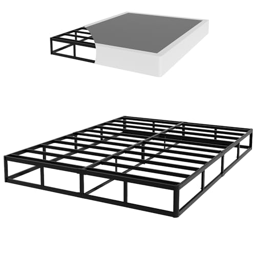YORMDMO Queen Size Box Spring - 9 Inch Height, Heavy Duty Metal Foundation, Washable Cover, Easy Assembly, Noise-Free
