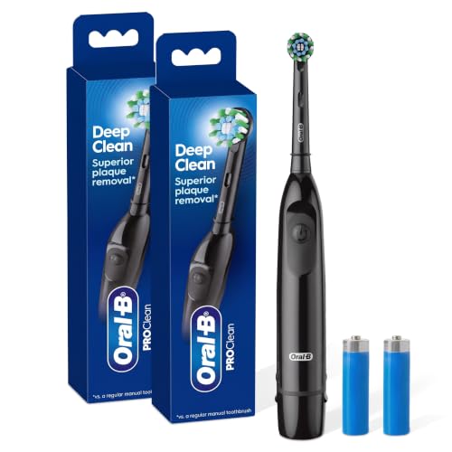 Black Battery Powered Toothbrush Set of 2 - Oral-B Pro 100 CrossAction