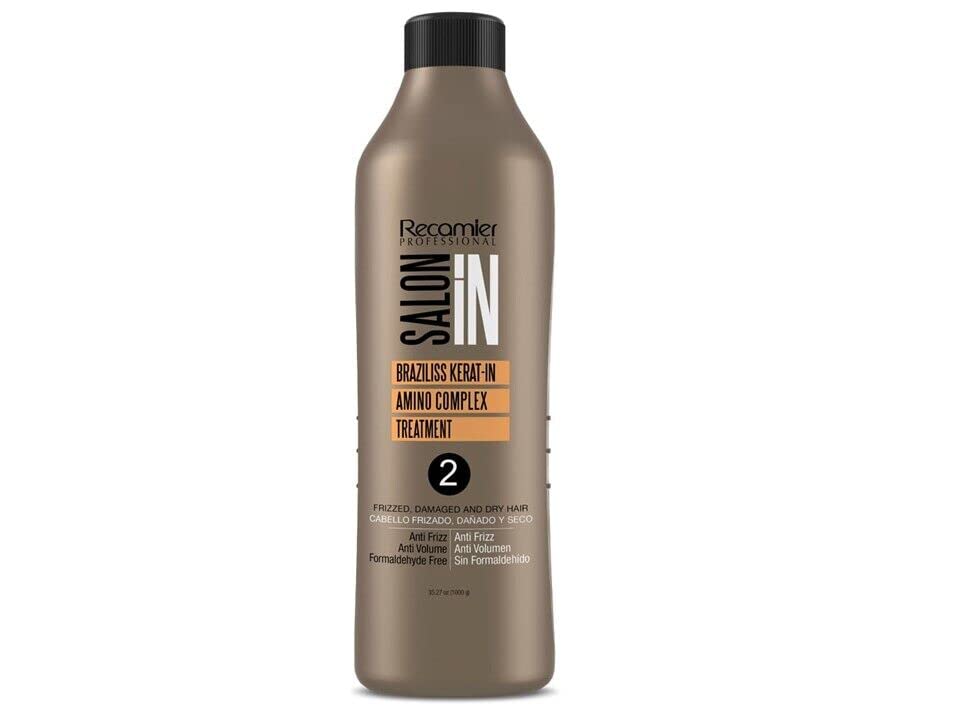Braziliss Permanent Hair Straightener Natural Process Blowout No Formol No Frizz | Alisadora Keratin 33.3oz(1000ml)