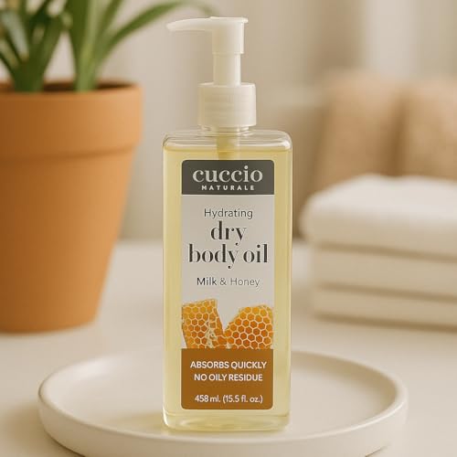 Cuccio Naturale Hydrating Dry Body Oil – Milk & Honey, 15.5 oz