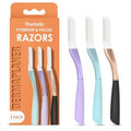 Dermaplane Razor for Women Face, Reusable Dermaplaning Tool, Exfoliating Face Razors for Women, Peach Fuzz Remover, Gently Remove Fine Facial Hair for Smoother Skin, 3 Pack