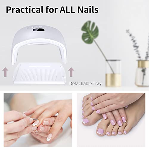 Rechargeable UV LED Nail Lamp - Cordless Gel Nail Curing Light for Home & Salon (White)