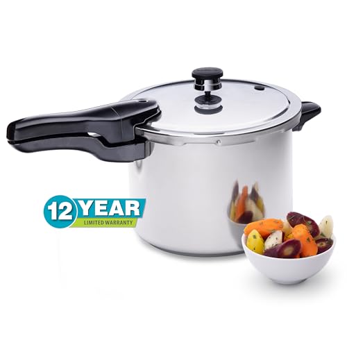 6 Quart Stainless Steel Pressure Cooker - Fast & Easy Cooking