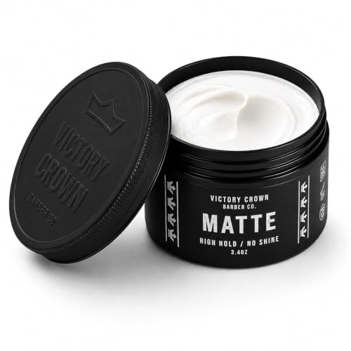 Victory Crown Matte Pomade – High Hold, No Shine Styling Wax, 3.4 oz (Matte Clay Pomade Variant)