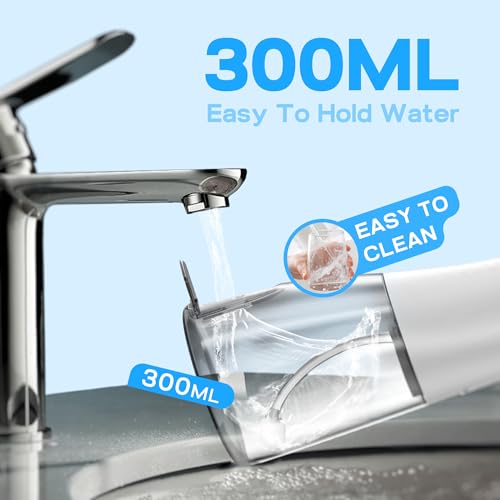 Cordless Water Dental Flosser with 5 Modes & 300ML Tank – Rechargeable Oral Irrigator for Teeth & Gums