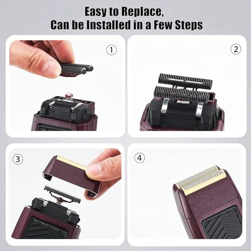 For wahl Shaver Foil Replacement,Professional 5 Star Series Finale Shaver Super Close Replacement Foil #7043-100#7043-100 Compatible with wahl Shaver Foil Replacement Heads (4PCS/Red)