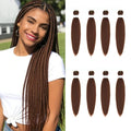 Pre-Stretched Braiding Hair Extensions - 8 Pack Yaki Texture, 16 Inches, Itch-Free