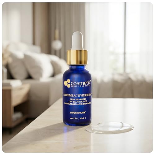 Supreme Active Serum ? 2% Salicylic Acid AHA BHA Exfoliating Formula for Acne, Dark Spots & Uneven Texture ? Clarifying Face Treatment for Clear, Smooth & Radiant Skin ? 1 fl oz