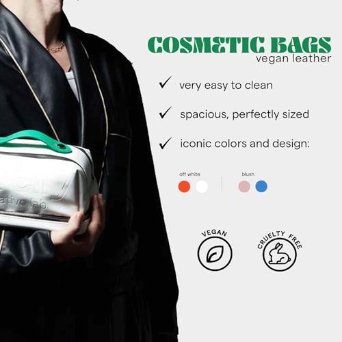 SARELLY | Vegan Leather Makeup Bag | Perfect for Makeup Brushes | Multi-compartments | Blush