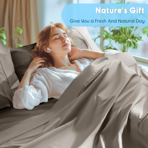 Egyptian Cotton King Sheet Set - Taupe, 1000 Thread Count Luxury Bedding