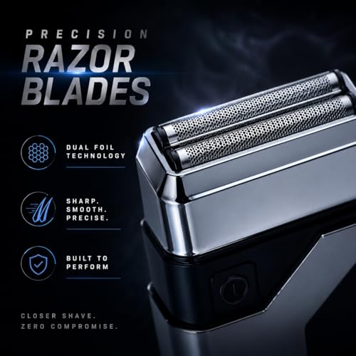 Men's Wet Dry Rechargeable Electric Shaver with Triple Foil Head