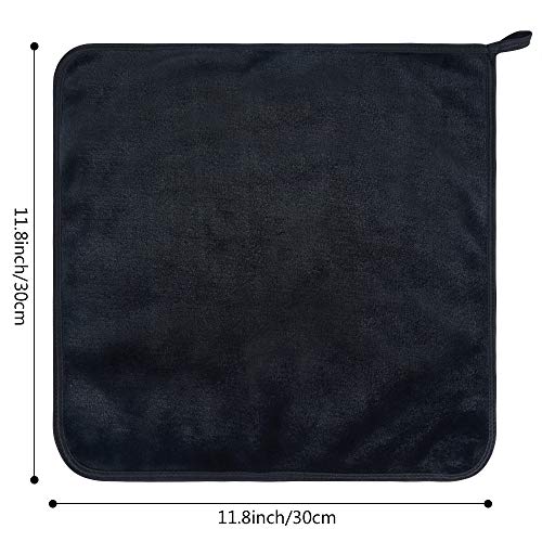 VIVOTE Microfiber Face Cloths Reusable Makeup Remover Cloth Ultra Soft Washcloths for Women Facial Cloths 12inch x 12inch(6 Pack,Black£©