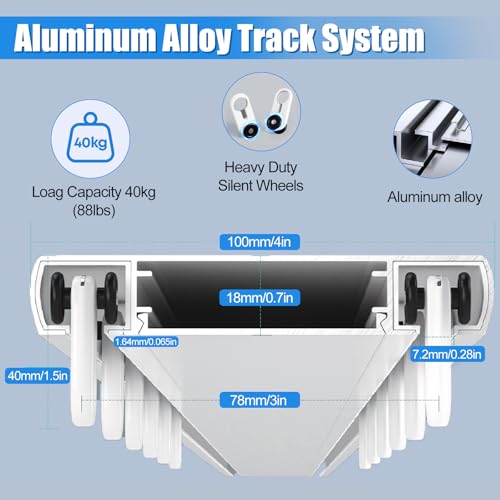 Double Curtain Track Ceiling Mount 9.2ft Silent Aluminum Rail System White - Variation of THIS listing