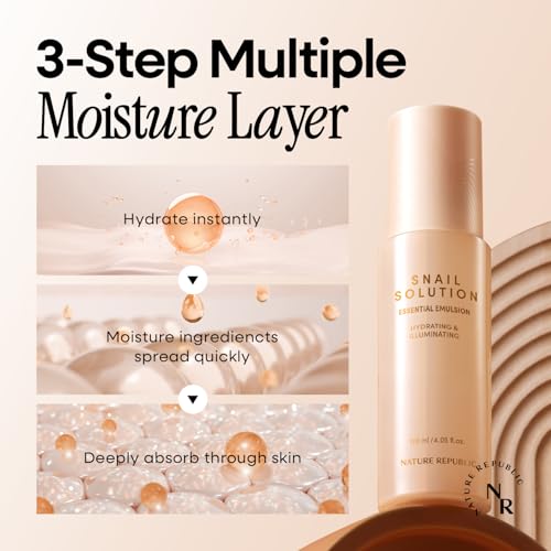 Nature Republic Snail Mucin Emulsion - 120mL Daily Hydrating Moisturizer