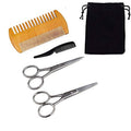 4-Piece Beard Scissors Set, Grooming Scissors, Mustache & Beard Combs, Storage Bag