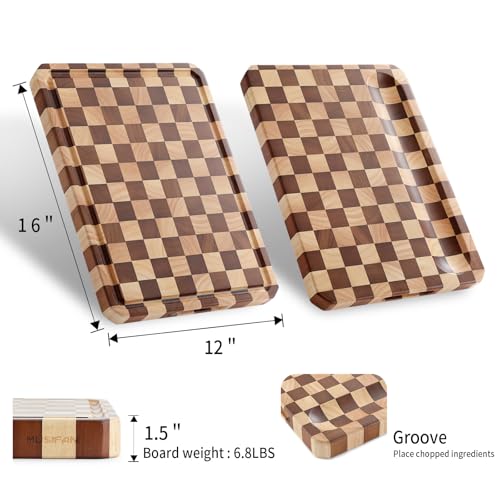 Large Acacia Wood Cutting Board for Kitchen Meat Cheese Fruits Vegetables