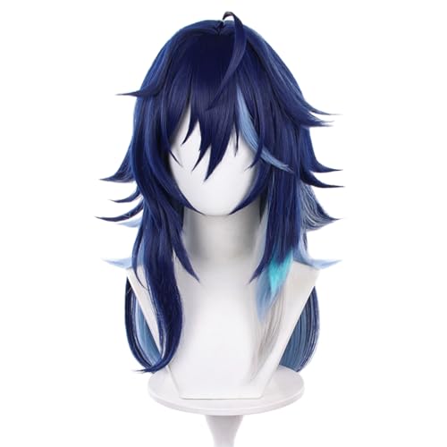 Dark Blue Mix Long Wig for Cosplay Anime Halloween Christmas - Servelove