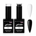 Black and White Gel Nail Polish Set - High Pigment UV LED 15ml