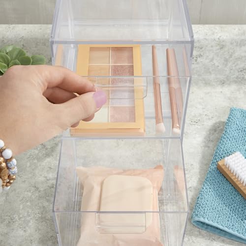 STORi Clear Plastic Drawer Organizer Set - 4.5 and 6.75 Inch Tall, Multipurpose Cosmetics & Office Storage Bins