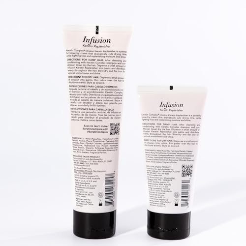Keratin Hair Replenisher Serum - Moisturizing Smoothing Treatment for All Hair Types - 2 Pack