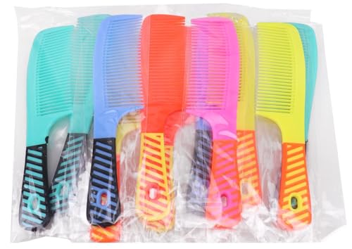 Disposable Hair Combs Bulk Pack 8.1 Inch Individually Wrapped 50 Count - Colorful Styling Tools