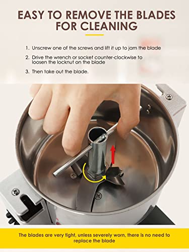 700g Hand-Held Safety Electric Grain & Spice Grinder with 2400W Motor