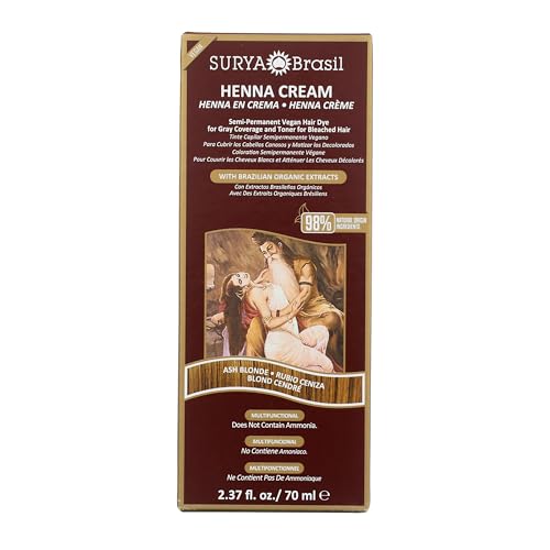Surya Brasil Henna Cream Ash Blonde - 2.37 Fl Oz Vegan Semi-Permanent Hair Color