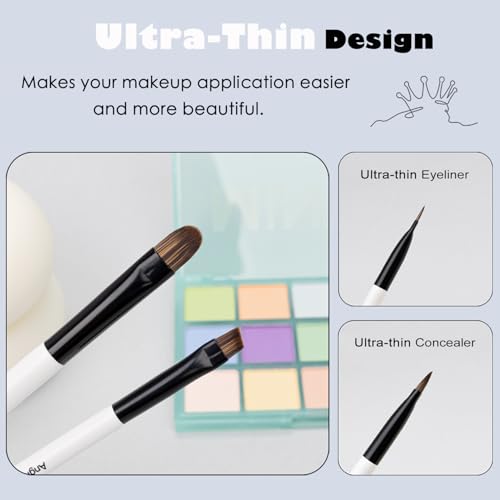 8-Piece Dual-Ended Makeup Brush Set with Waterproof Bag - Face Eye Blush Contour