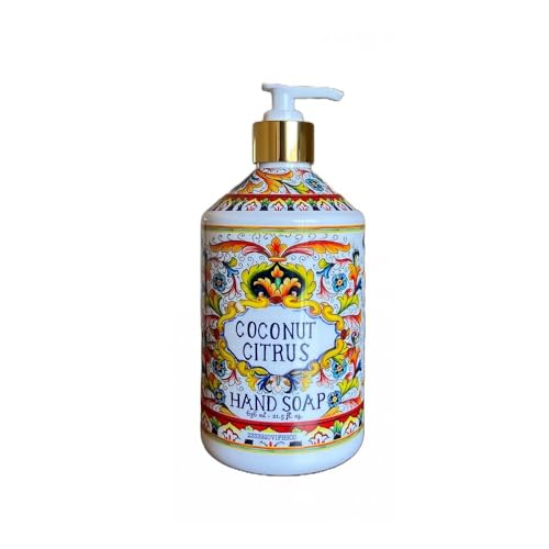Villa Flora Assorted Hand Soap Set - 4 Pack 16oz Bottles with Sea Salt, Coconut, Orchid & Jasmine - Gift-Ready