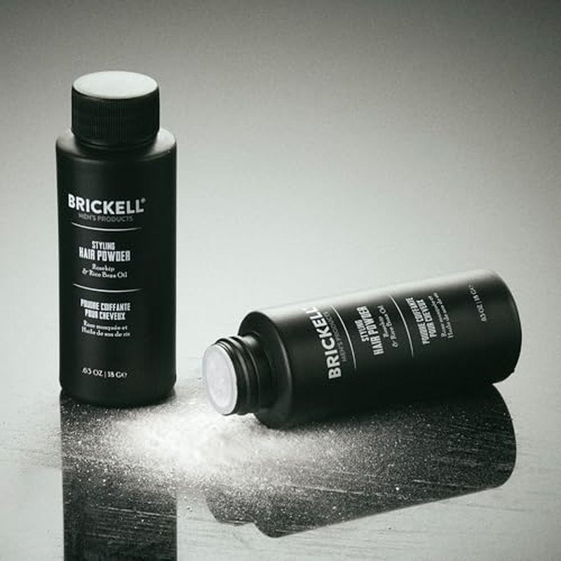 Brickell Men's Styling Hair Powder For Men, Creates Volume, Natural & Organic, Non-Greasy Texturizing Powder, 18g, Fragrance-Free