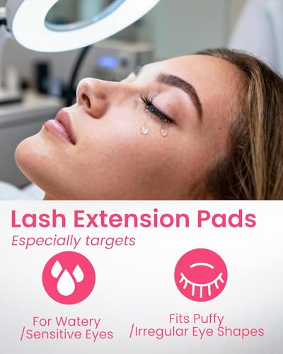 Akissos White Hydrogel Eye Pads for Lash Extensions 100 Pairs Ultra Thin & Secure Adhesion