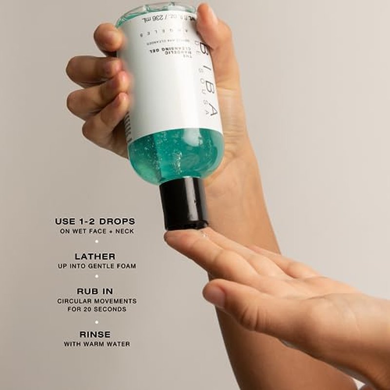 Biba De Sousa, The Mandelic Cleansing Gel - Gentle, Sulfate-Free Foaming AHA and Mandelic Acid Skin Cleanser- Antioxidant Botanical Blend - For All Skin Types (8 ounce)
